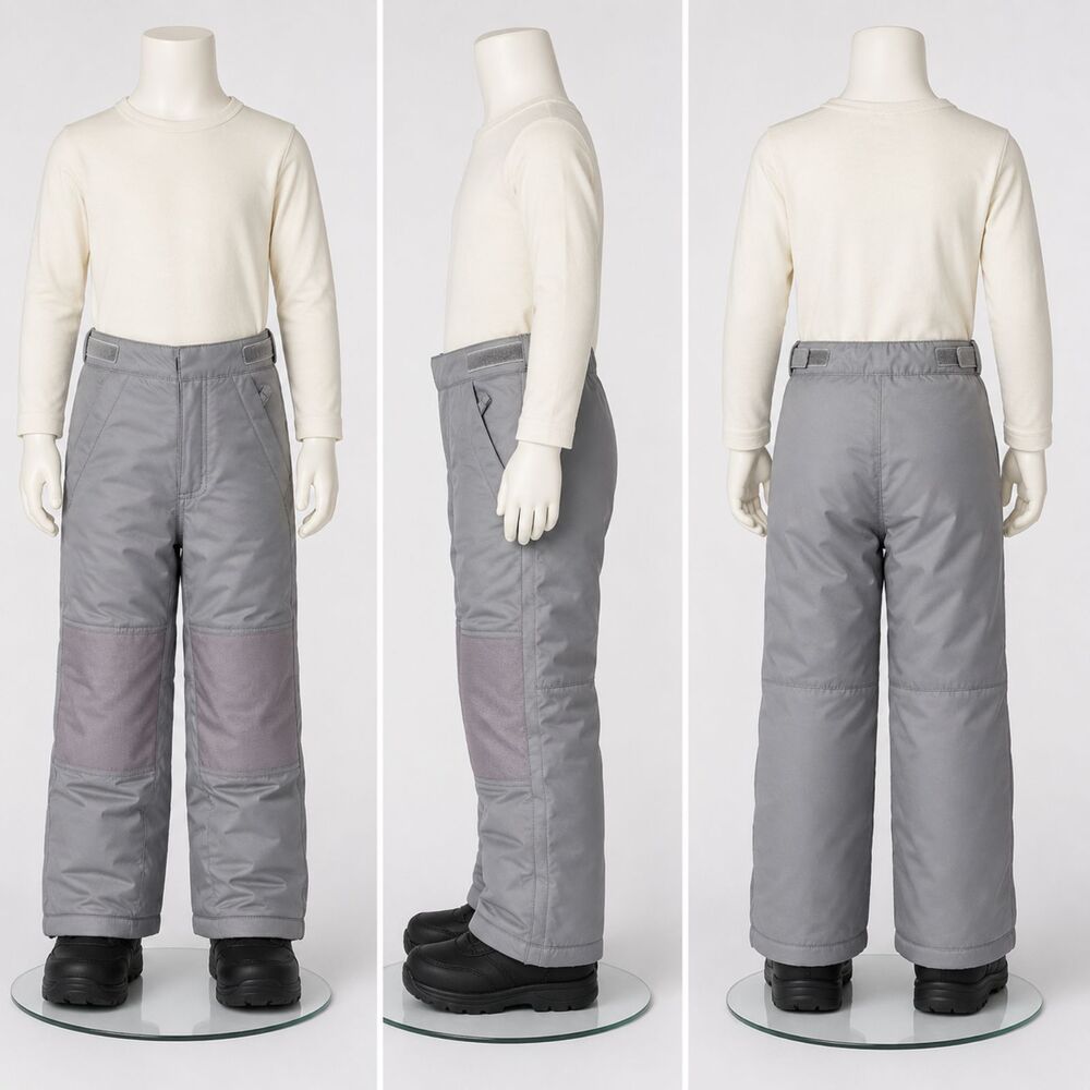 Kids LL Bean Snow Pants Overalls Insulated Gray Size 4
